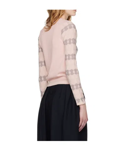 Open Yy Jacquard Pullover Sweater In Pink