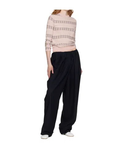 Open Yy Jacquard Pullover Sweater In Pink