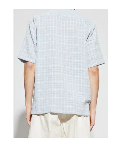 Samsoe & Samsoe Checked-pattern Chest-pocket Shirt In Blue