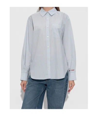 Samsoe & Samsoe Salova Striped-pattern Pocket Shirt In Blue