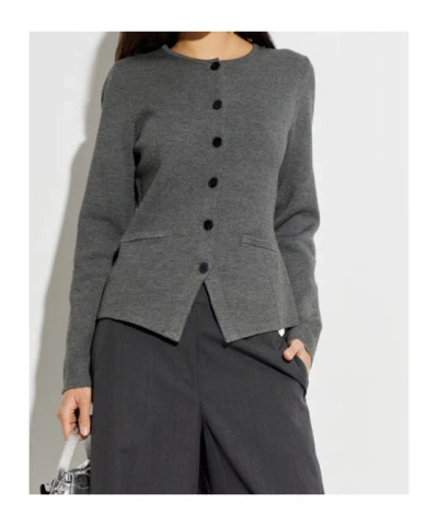 Samsoe & Samsoe Single-breasted Cardigan In Gray