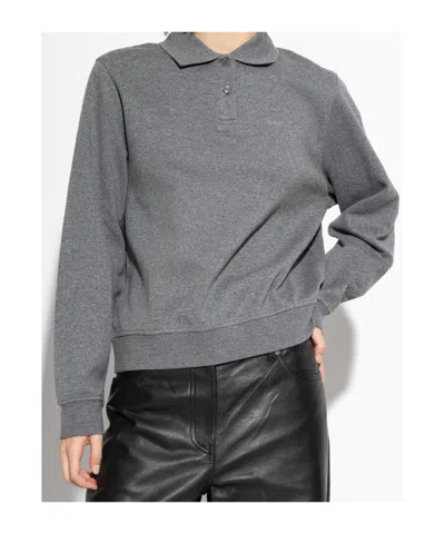 Samsoe & Samsoe Sadory Collared Polo Top In Gray