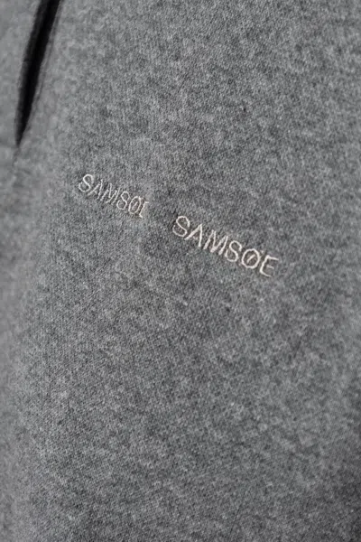 Samsoe & Samsoe Sadory Collared Polo Top In Gray