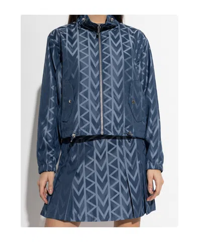 Michael Michael Kors Geometric-pattern Zip Jacket In Blue