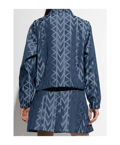 Michael Michael Kors Geometric-pattern Zip Jacket In Blue