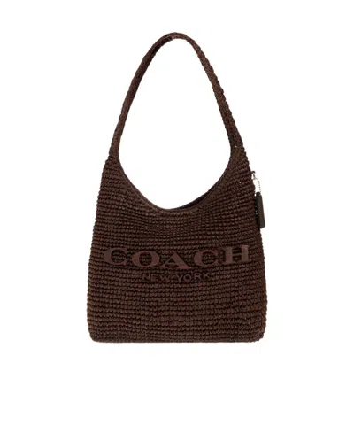 Coach Refined Weave Straw Brooklyn 28 In Maple