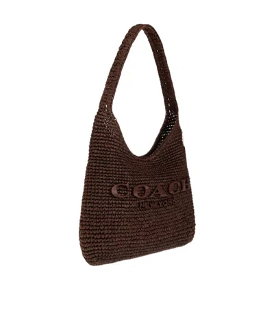 Coach Refined Weave Straw Brooklyn 28 In Maple