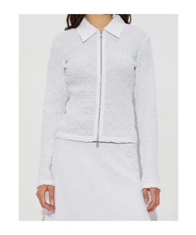 Samsoe & Samsoe Zip Collared Top In White