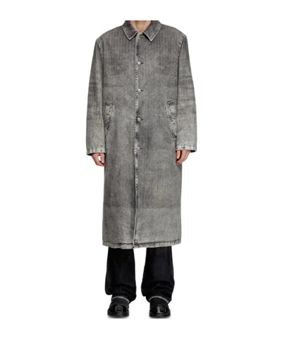 Diesel D-jack-s1 Single-breasted Coat In Brown