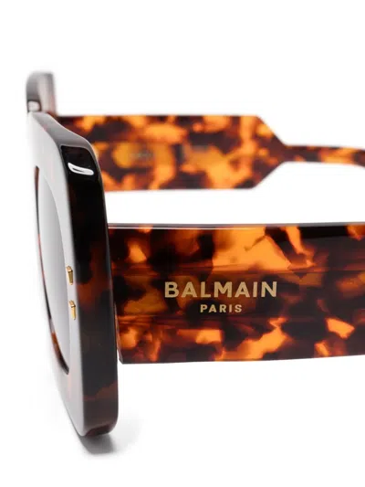 Balmain Full Frame Sunglasses In Brown