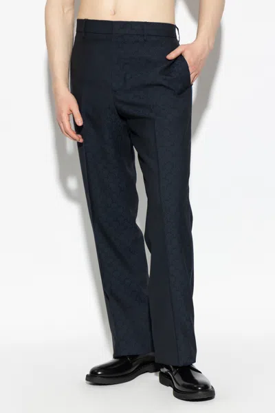 Etro Patterned Tailored Pants In Blue