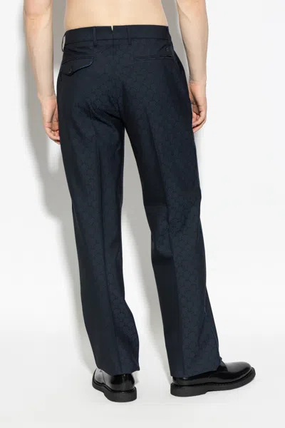 Etro Patterned Tailored Pants In Blue