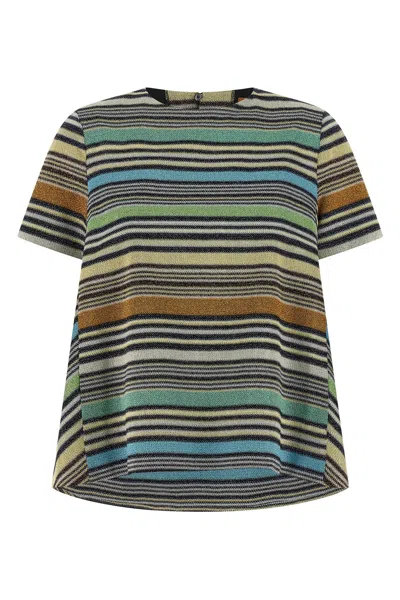 Missoni Multicolour Crew Neck Stripes T-shirt In Multi