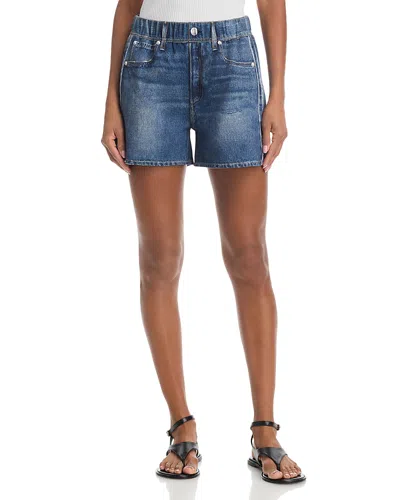 Rag & Bone Miramar Walking Cotton Terry Sweatpant Jean Shorts In Blue
