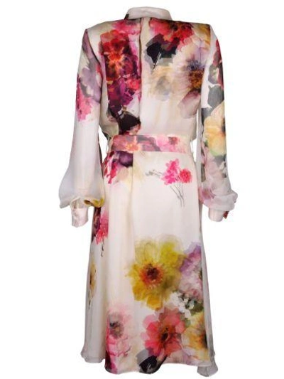 Shop Lanvin Floral Print Dress In - Fuchsia