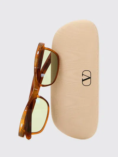 Valentino Brown Rectangular Sunglasses In Neutral