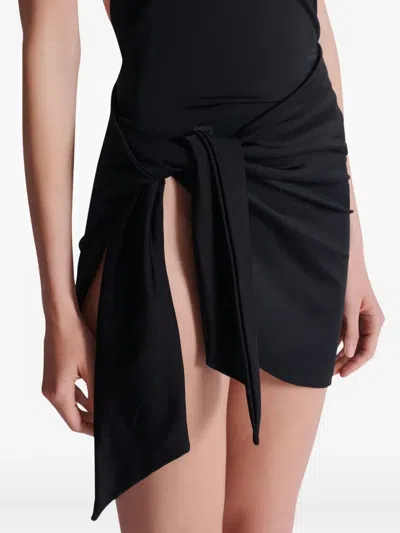 Balmain Asymmetric Tie Sarong In Black