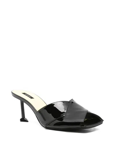 Givenchy Leather Boudoir Fold Mules 65 In Black