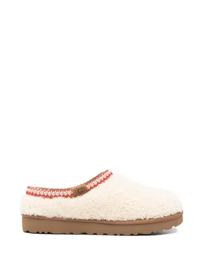 Ugg Tasman Maxi Curly 1158356-nat Slippers Womens Beige Sheepskin Slip On Gug183 In White