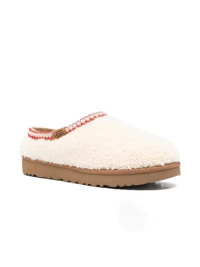 Ugg Tasman Maxi Curly 1158356-nat Slippers Womens Beige Sheepskin Slip On Gug183 In White