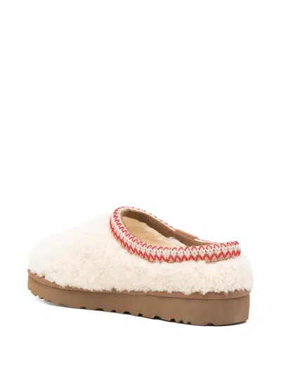 Ugg Tasman Maxi Curly 1158356-nat Slippers Womens Beige Sheepskin Slip On Gug183 In White
