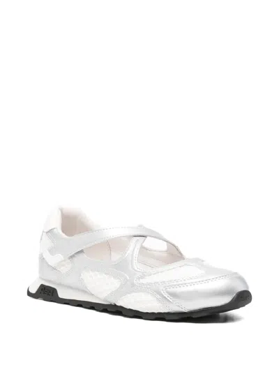 Ash Mesh-panelled Crossover-strap Sneakers In Silver