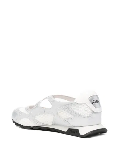 Ash Mesh-panelled Crossover-strap Sneakers In Silver