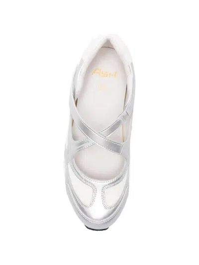 Ash Mesh-panelled Crossover-strap Sneakers In Silver