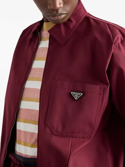 Prada Poplin Jacket In Red