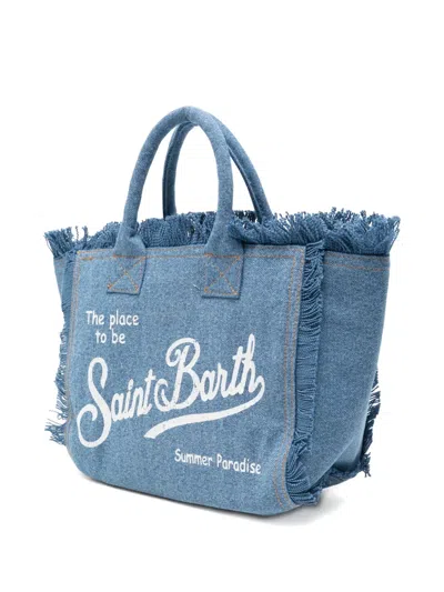 Mc2 Saint Barth Medium Wash Denim Vanity Regular Bag In Blue