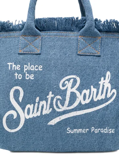 Mc2 Saint Barth Medium Wash Denim Vanity Regular Bag In Blue