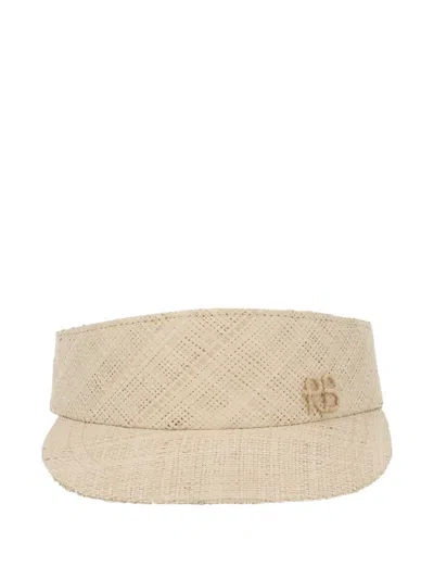 Ruslan Baginskiy Hand-dyed Straw Fedora Hat In Neutral