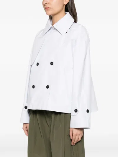 Save The Duck Curt Tabardo Double-breasted Coat In White