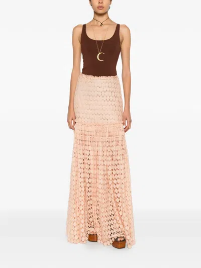 Ulla Johnson Aris Lace Maxi Skirt In Pink