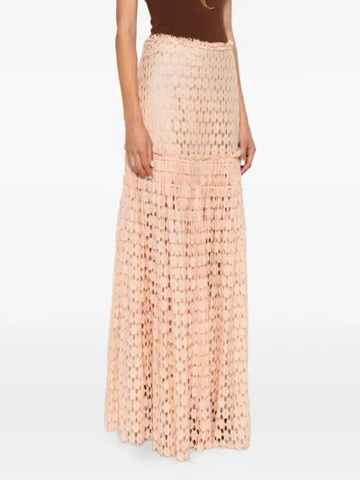 Ulla Johnson Aris Lace Maxi Skirt In Pink