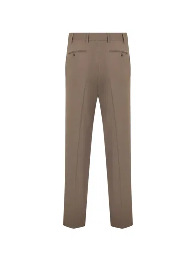 Canali Walnut Stretch Wool Regular-fit Pants In Brown