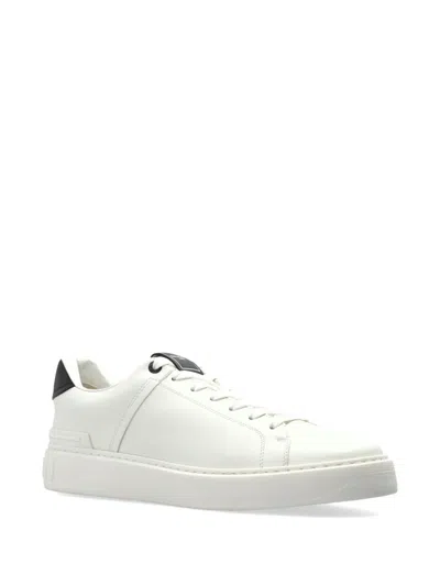 Balmain B-court Leather Sneakers In White