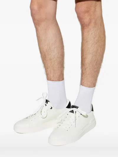 Balmain B-court Leather Sneakers In White