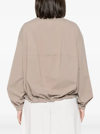Herno Drawstring Hooded Jacket In Brown