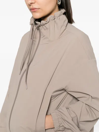 Herno Drawstring Hooded Jacket In Brown