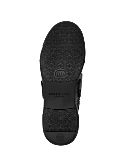 Philipp Plein Phantom Python Leather Sneakers In Black