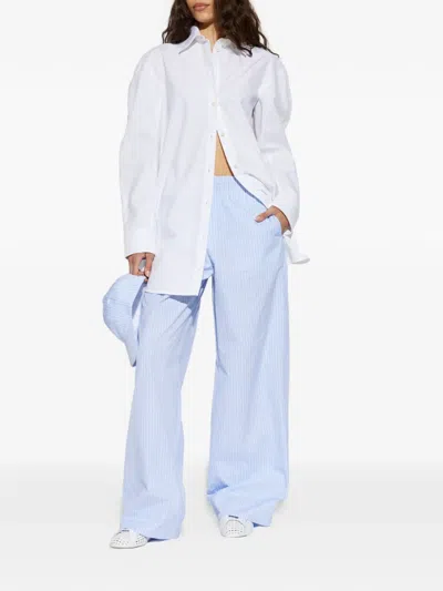 A.p.c. Striped Wide-leg Trousers In Blue