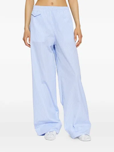 A.p.c. Striped Wide-leg Trousers In Blue