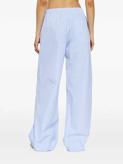 A.p.c. Striped Wide-leg Trousers In Blue