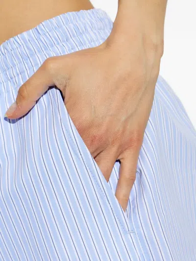 A.p.c. Striped Wide-leg Trousers In Blue