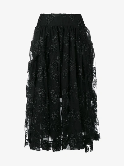 Shop Simone Rocha Jacquard Tulle Midi Skirt