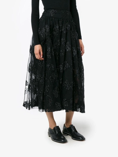Shop Simone Rocha Jacquard Tulle Midi Skirt