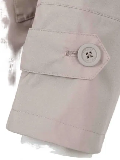 Herno Button-up Waterproof Coat In Neutral