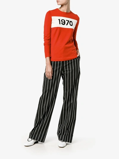 Shop Bella Freud 1970 Intarsia Sweater In Red