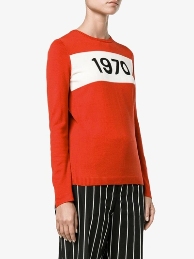 Shop Bella Freud 1970 Intarsia Sweater In Red